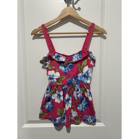 Hollister Tops - Vintage Hollister Babydoll Sleeveless Top Floral Size Medium Y2K